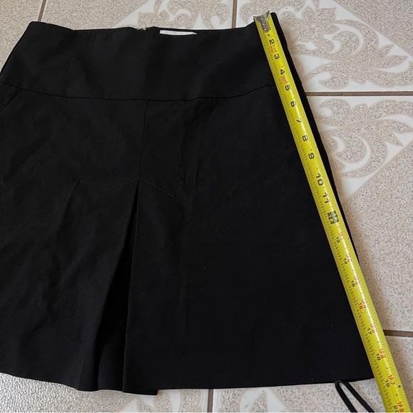 Coach Black Wool Gabardine Front Pleat A-line Career Casual Women's 4 Skirt - Picture 9 of 9